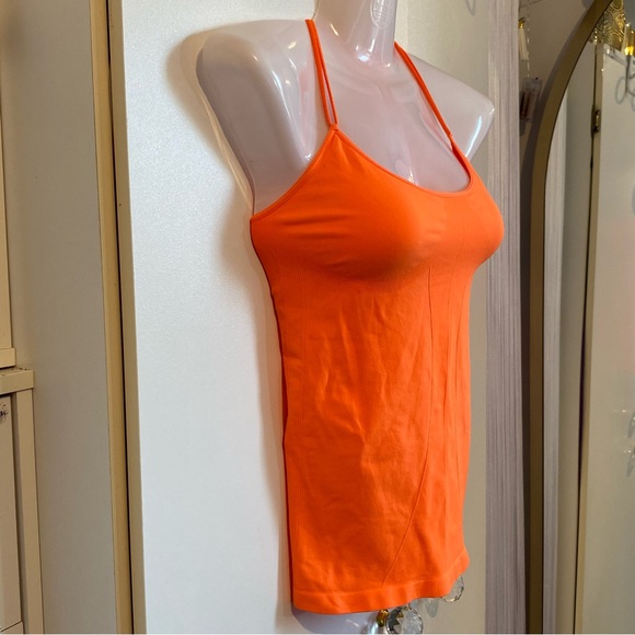 Bebe Sport Orange Mesh Activewear Tank Top M/L - Picture 4 of 16